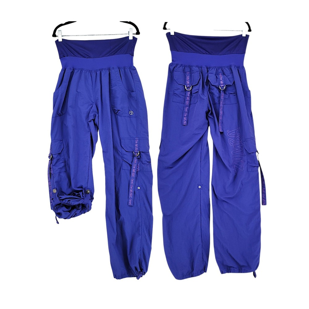 Zumba Fitness Feelin It Samba Pants XL Purple High Waist Baggy Dance Activewear